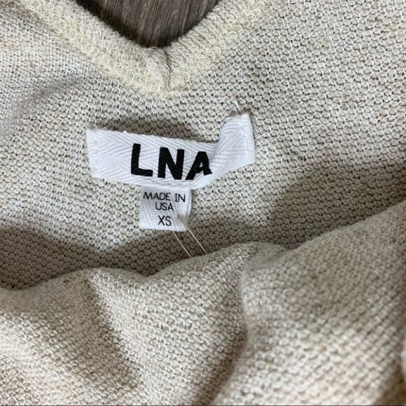 Revolve LNA Cabo Tank Top V-neck Side Slit Scour Taupe Knit V-neck Size XS - Picture 11 of 16